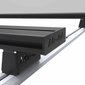 KIT DE 2 BARRES DE TOIT ALU CAB LONGUEUR 1450 MM NOIRES AVEC PIEDS 40MM