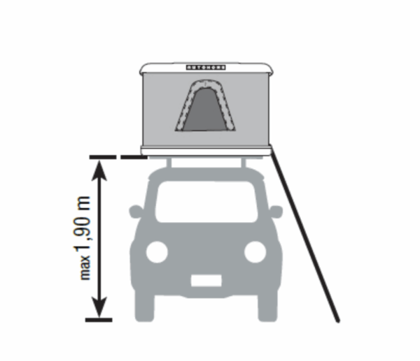 OPTION ECHELLE STANDARD POUR TENTE DE TOIT COQUE AUTOHOME (HAUTEUR VEHICULE MAX 190 CM)