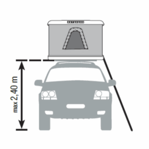 OPTION ECHELLE EXTRA LONG POUR TENTE DE TOIT COQUE AUTOHOME (HAUTEUR VEHICULE ENTRE 216 ET 240 CM)
