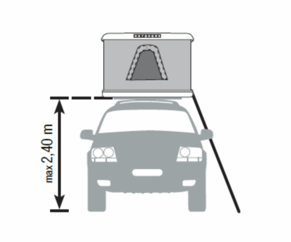 OPTION ECHELLE EXTRA LONG POUR TENTE DE TOIT COQUE AUTOHOME (HAUTEUR VEHICULE ENTRE 216 ET 240 CM)